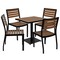 Merrick Lane Kersey 5 Piece Patio Table and Chairs Set Faux Wood And Metal Indoor/Outdoor Table and Chairs with All-Weather Purpose